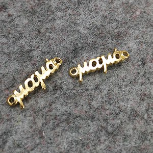 CH63008 Links brass mom,with mother ,7x23mm/2pcs ,gold plated (0 0)