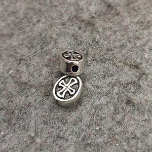 CH63010 Oval brass cross ,for jewelery/baptizing 11x9mm/1pcs/ antique silver,   ,material brass,beads (11 0)