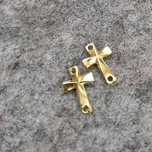 CH63012 Brass cross pendants ,for jewelery/baptizing 11x9mm/2pcs/ gold plated,   ,material brass,links/connectors (67 0)