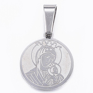 CH63259 Stainless steel panagitses amulet ,for baptizing 17mm//1pcs/ stainless steel color,   ,material stainless steel,religious,charms (0 0)