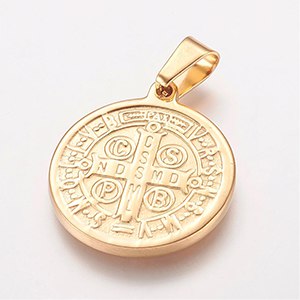 CH63265 Stainless steel konstantinata  for baptizing 29x25mm/1pcs/  (ip) gold plated color,   ,material ,, (0 0)