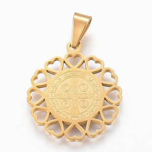 CH63269 STAINLESS STEEL KONSTANTINATA  FOR BAPTIZING 31X27mm/1Pcs/   GOLD PLATED color,   ,Material ,, (10 0) ()