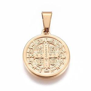 CH63284 Stainless steel konstantinata charms for baptizing 20x17mm/1pcs gold plated color,   ,material stainless steel,, (0 0)
