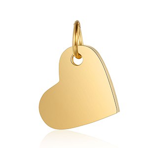 CH63292 Heart Flat Stainless steel stamping Charms ,For Jewellery 10X12mm/1Pcs/ Gold Plated,   ,Material ,Saint Valentine, (1 0) ()