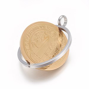 CH63297 Stainless steel konstantinata charms for baptizing 37x30mm/1pcs gold plated color,   ,material stainless steel,, (0 0)