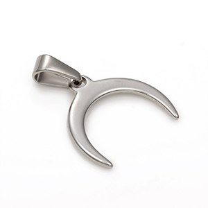 CH63313 Stainless steel horn pendants , 18x20mm/1pcs/ stainless steel color,   ,material ,, (0 0)
