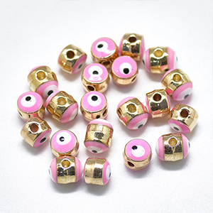 CH63327 Evil eyes brass round shape, ,6x6mm/ø1,4mm/5pcs ,golden color (0 0)