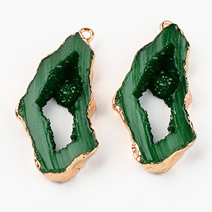 CH63356 Pendants and charms brass with semi precious stone nuggets,with natural stones ,40x19mm/1pcs ,royal blue color (0 0)