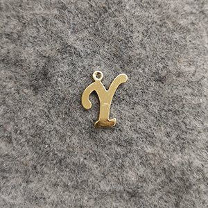 CH63396 Stainless Steel Alphabet Letters ,For Jewellery 10X12mm/1Pcs/ Gold Plated,English Alphabet With Letter Y  ,Material Stainless Steel,Alphabet,Charms (31 18) ()