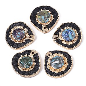 CH63410 Pendants and charms brass assorted, ,45x25mm/1pcs ,mixed colors (0 0)