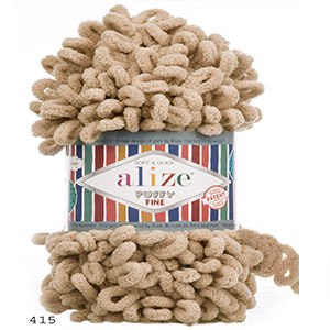 CH63423 Νηματα alize puffy fine  για κουβερτες,κασκολ,ζακετες 100gr//14μετρ. 415-μοκα,col 415 μικροπολυεστερας  ,συνθεση 100% πολυεστερικα,4 εποχων,πλεκετε με τα χερια (0 0)