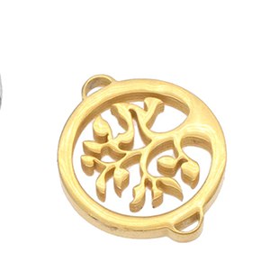 CH63452 304Stainless steel tree of life links for jewellery 18x15mm/1pcs gold plated color,   ,material ανοξείδωτο ατσάλι 304,,links (-1 0)