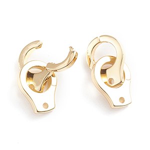 CH63458 Μενταγιόν Ορειχάλκινα Χειροπέδες ,14X11mm/1Τεμ.,Επίχρυσο Χρώμα (1 0) (7gr) ()