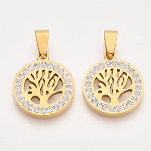 CH63500 Stainless steel micropave tree of like ,for jewellery 23x20mm/1pcs/ gold plated,   ,material ανοξείδωτο ατσάλι 304,,charms (0 0)
