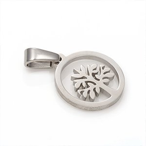 CH63507 Stainless steel micropave tree of like ,for jewellery 15x13mm/1pcs/ stainless steel color,   ,material ανοξείδωτο ατσάλι 304,,charms (0 0)