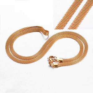 CH63600 Jewellery necklaces stainless steel mesh chains,mesh chain ,50cm/4mm/1pcs ,gold plated (0 0)