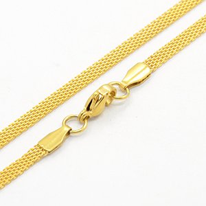 CH63613 Κοσμηματα ατσαλινα κολιε mesh chain ,3x0cm/1τεμ. ,επιχρυσο χρωμα,mesh chain (0 0)