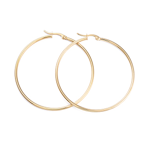 CH63621 Jewellery stainless steel earrings rings,2.00mm thickness ,54×2/12 gauge/1set ,gold plated (0 0)