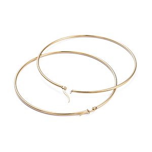 CH63624 Jewellery stainless steel earrings rings,2.00mm thickness ,83mm/1set ,gold plated (0 0)