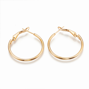 CH63686 Stainless steel hoop earrings ,for jewellery 50x2mm/1pair/ gold plated,   ,material stainless steel,, (0 0)
