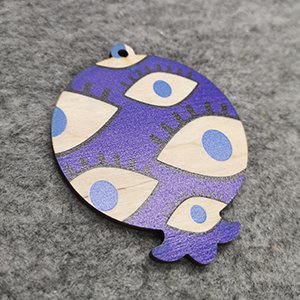 CH63722 Christmas ornaments wooden pomegranades, ,80x63mm/1pcs ,blue color (0 0)