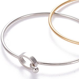 CH63733 Κοσμηματα ατσαλινα βραχιολια βεργα ,57mm/1τεμ. ,επιχρυσο χρωμα,χειροπεδες (0 0)