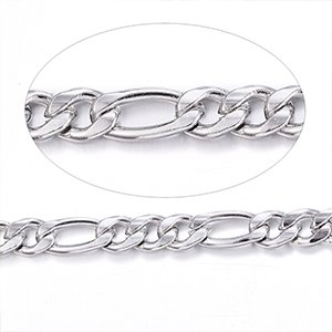 CH63750 Stainless steel figaro chains ,for jewellery 6x4mm/1meters/ stainless steel color, per meter  ,material stainless steel,, (0 0)