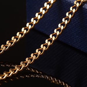 CH63752 Ατσάλινες αλυσίδες με το μέτρο Twisted  Για κόσμημα 4X3mm/1Μέτρ. Επίχρυσο Χρώμα, Με το μέτρο  ,Συνθεση Ανοξείδωτο Ατσάλι, (12.7 3.1) (0gr) ()