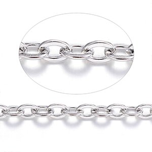 CH63759 ΑΤΣΑΛΙΝΕΣ ΑΛΥΣΙΔΕΣ cable chain ΓΙΑ ΚΟΣΜΗΜΑ 4X3mm/1Μέτρ. Ατσάλινο Χρώμα, Με το μέτρο ,ΣΥΝΘΕΣΗ ΑΝΟΞΕΙΔΩΤΟ ΑΤΣΑΛΙ, (5 0) (0gr) ()