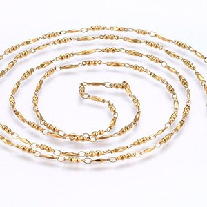 CH63764 Chains stainless steel link chains,per meter ,2,5mm/1meters ,gold plated (0 0)