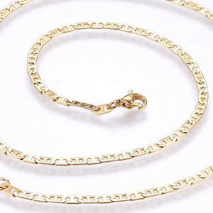CH63833 Stainless steel mariner link chains ,for jewellery 45cm//1pcs//2.8mm gold plated,with lobster claw clasp with clasp  ,material ανοξείδωτο ατσάλι 304,, (0 0)