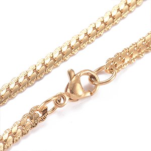 CH63839 Stainless steel necklace curb chains ,for jewellery 51cm//1pcs//3,5mm stainless steel color,with lobster claw clasp with clasp  ,material ανοξείδωτο ατσάλι 304,, (0 0)