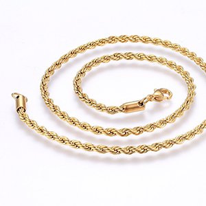CH63842 Stainless Steel Rope Chain with clasp ,For Jewellery 50cm//1Pcs//4mm 18k GOLD PLATED,With Lobster Claw Clasp Rope Chain  ,Material Ανοξείδωτο Ατσάλι 304,, (6 0) ()