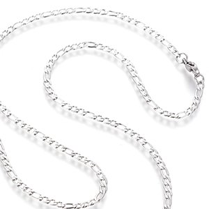 CH63848 Jewellery stainless steel necklaces with lobster clasp,figaro chain ,60cm/3mm/1pcs ,steel color (0 0)