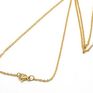 CH63851 Jewellery stainless steel necklaces with lobster clasp,cable chain ,45cm/1,5mm/1pcs ,gold plated (0 0)