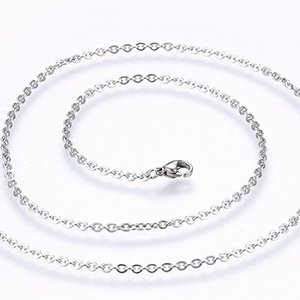 CH63854 Jewellery stainless steel necklaces with lobster clasp,cable chain ,45cm/2mm/1pcs ,steel color (0 0)