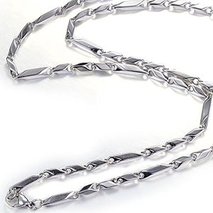 CH63874 Κοσμηματα ατσαλινα κολιε με κουμπωμα ,60cm/3mm/1τεμ. ,ατσαλινο χρωμα,link chains (0 0)