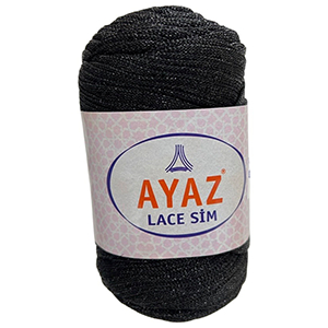 CH63896 Yarns ayaz lace sim,polyester ,250gr/225meters ,black color col 1217-119 (0 0)