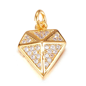 CH63904 Micropave pendants ,for jewellery 14x12mm/1pcs/ gold plated color,with diamond micropave  ,material ,, (0 0)