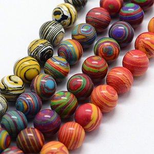 CH63929 Semi precious stones synthetic malachite round beads, ,10mm/38pcs ,multicolor (0 0)