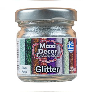 CH63950 Maxi decor glitter ,for decoration 20mm//1pcs/γρ silver color,   ,material ,decoupage, (0 0)