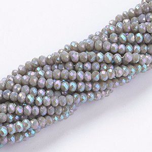 CH63978 Glass glass beads rondelle,faceted ,3x2mm/185pcs ,grey color (0 0)