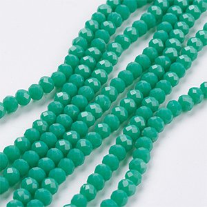 CH63980 Γυαλινα κρυσταλλακια ροδελες ,4x3mm/140τεμ. ,τυρκουαζ χρωμα,με εδρες (0 0)
