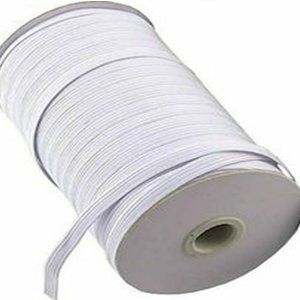 CH64097 Elastic buckle band cord stretch string flat per meter,flat ,12mm/1meters ,white color (-9 0)