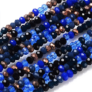 CH64125 Glass glass beads rondelle,faceted ,3x2mm/185pcs ,multicolor (0 0)