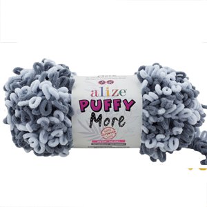 CH64203 Yarns alize puffy more,100% polyester ,150gr/11,5meters ,grey color (0 0)