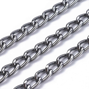 CH64325 Chains aluminum curb chain,per meter ,9×6/1meters ,grey color (0 0)