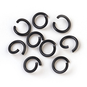 CH64328 Metal Open Jump Rings Thickness 1.2mm 8X1,2mm/20Pcs Black Color For Jewellery    (4 5) ()