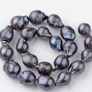 CH64338 Semi precious stones freshwater pearls teardrop shape, ,17~14mm/18pcs ,blue color (0 0)
