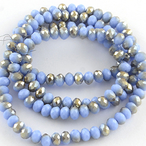 CH64466 Rondelle faceted glass beads ,for jewellery 6x4mm/64pcs/ blue color,   ,material glass,,beads (0 0)